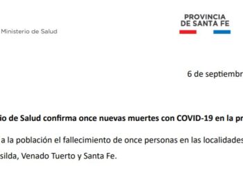 Covid-19: Hoy reportaron 11 muertes en la provincia de Santa Fe