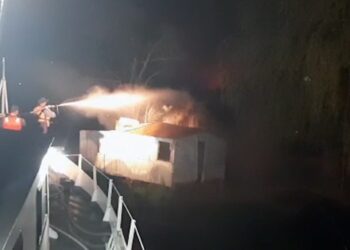 Incendios en el Delta: Un guardacostas de Prefectura colaboró en la extinción de un incendio