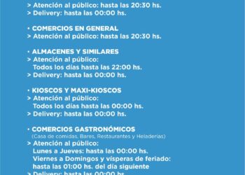 Cañada de Gómez: Detalles de las nuevas disposiciones sobre los horarios comerciales