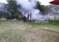 Las Rosas: Se produjo un incendio en una fosa
