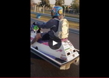[Video] A joven que circulaba con una moto de agua por Panamericana solicitaron la suspensión de la licencia