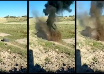 Río Negro: Video del momento en que Bomberos de la Policía neutralizan un artefacto explosivo hallado en una vivienda