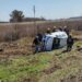 Las Rosas: el conductor de un automóvil despistó y volcó sobre ruta Nº178