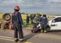 Las Rosas: chocaron un automóvil y un carro sobre la ruta 13