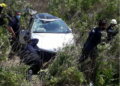 Las Rosas: perdió el control del auto, despistó y volcó