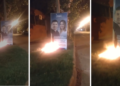 Incendian un cartel de campaña electoral de Chale y Losada en plena vía pública