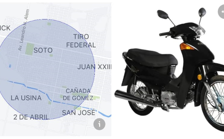 Cañada de Gómez: le robaron la moto y le escribió un mensaje al ladrón