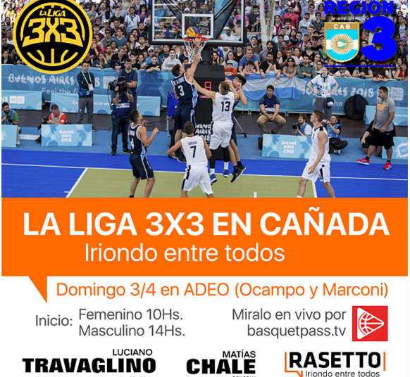 Llega a Cañada la Liga 3X3 de Basquet
