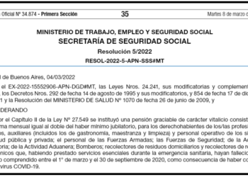 Resolución: Pensiones para familiares de trabajadores esenciales fallecidos por Covid