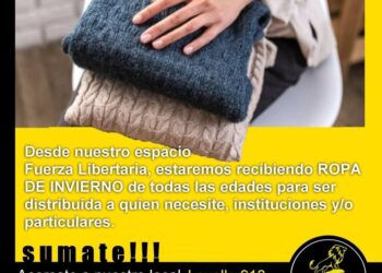 Fuerza Libertaria organiza una colecta de ropa de invierno
