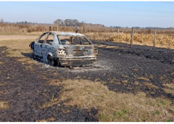 Andino (Santa Fe): Hallaron un automóvil abandonado e incendiado en la zona rural