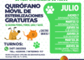 Cronograma de julio del servicio municipal de esterilizaciones gratuitas de mascotas