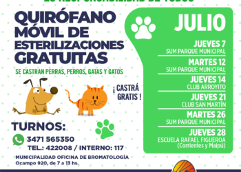 Cronograma de julio del servicio municipal de esterilizaciones gratuitas de mascotas