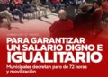 Municipales decretan paro de 72 horas y movilización