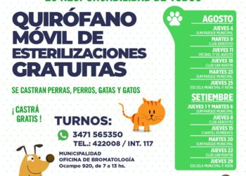 Cronograma de agosto y septiembre del servicio de esterilizaciones gratuitas de mascotas