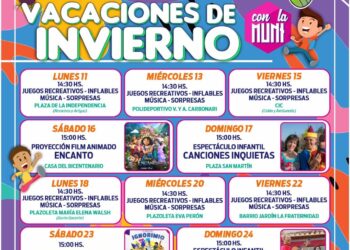 El lunes 11 de julio comienzan «Las vacaciones de invierno» con la municipalidad