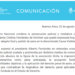 El Gobierno Nacional emitió un comunicado condenando «la persecución judicial y mediática contra la vicepresidenta Cristina Fernández de Kirchner»