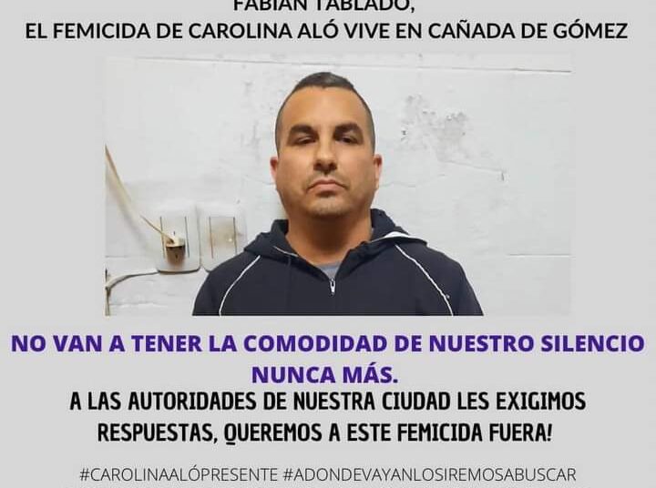 Convocan a una marcha en repudio al femicida Fabián Tablado