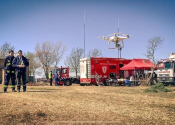 Las Trojas fue escenario de un espectacular simulacro de distintas Brigadas de Bomberos