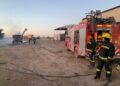 Por un desperfecto se incendió una máquina enrolladora y parte del campo