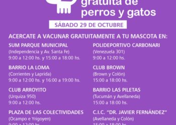 La municipalidad de Cañada de Gómez junto a veterinarios realizan una campaña gratuita de vacunación antirrábica