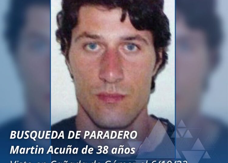 Buscan a Martín Acuña de Cañada de Gómez