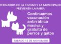 El municipio y veterinarios continúan la campaña gratuita de vacunación antirrábica