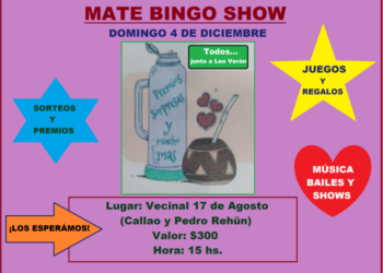 Convocan a una mateada solidaria con bingo y show para colaborar con Leonardo Verón