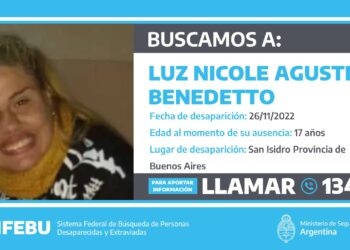 Se busca paradero de una joven de 17 años de San Isidro (Buenos Aires)