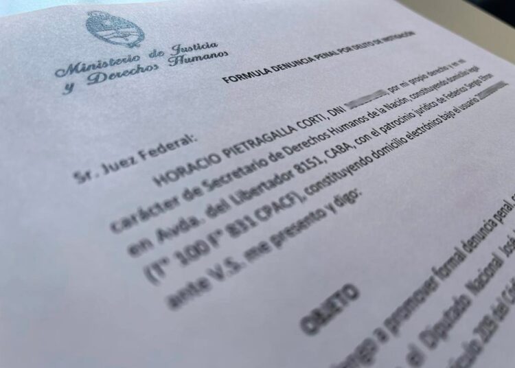 La Secretaría de Derechos Humanos volvió a denunciar al diputado Espert por instigación a la violencia