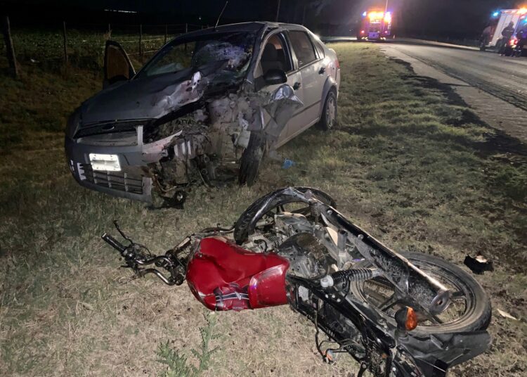 Un motociclista cañadense perdió la vida al chocar con un automóvil sobre Ruta 9 Km 383