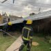 Tormenta en Cañada de Gómez: El techo de una casa voló varios metros y cayó en el patio de un vecino