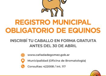 Cañada de Gómez: Entra en vigencia el Registro Municipal de Equinos