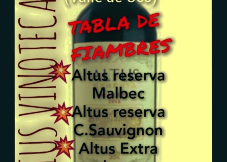 Se viene una nueva degustación de Bodega Altus en Vinicius Vinoteca de Cañada Gómez