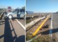 Un automóvil se estrelló contra las vallas del puente sobre el Km 357 del corredor panamericano