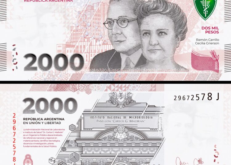 Así es el nuevo billete de 2000 pesos de curso legal en homenaje a la ciencia y la salud pública