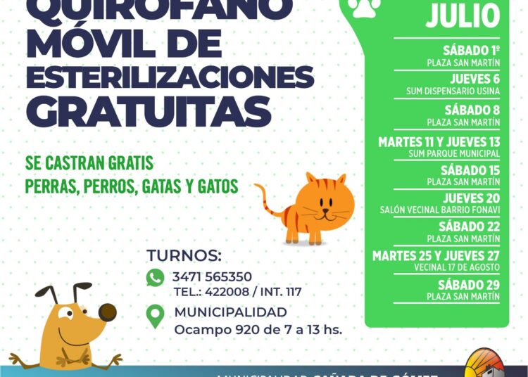 El Quirófano Móvil Municipal estará todos los sábados de julio en la Plaza San Martín