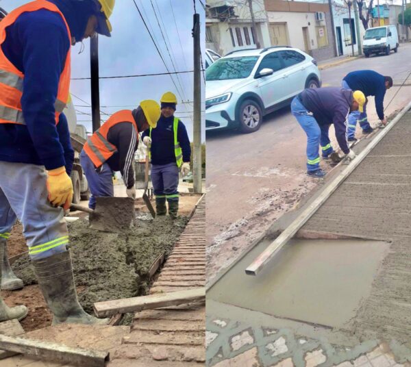 La Municipalidad de Cañada de Gómez realiza reparaciones de veredas
