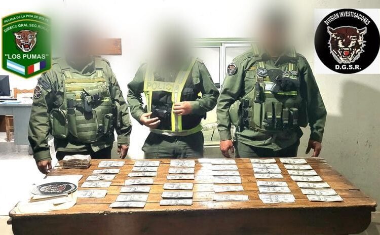“Los Pumas” de la División Investigaciones secuestraron Pesos Moneda Nacional quinientos mil ($500.000,00), y Dólares Estadounidenses treinta y ocho mil (USD 38.000)