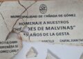 Repudio ante el vandalismo cometido contra el Monumento Héroes de Malvinas de Cañada de Gómez
