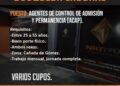 Búsqueda laboral: Agentes de Control de admisión y permanencia (ACAP)