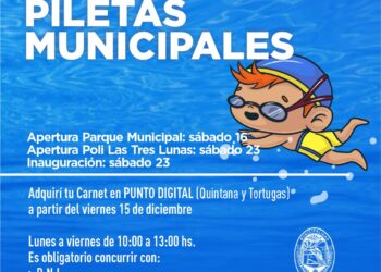 El municipio de Cañada de Gómez comunica que a partir de este viernes se podrá tramitar los carnets para piletas municipales