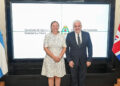 Vilella recibió a la embajadora británica en la Argentina Kirsty Hayes
