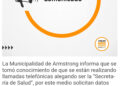 La Municipalidad de Armstrong comunica que se están realizando llamadas telefónicas falsas alegando ser de la “Secretaría de Salud”
