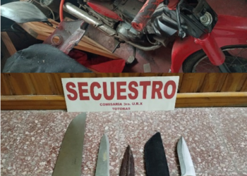 Totoras: robaron varios cuchillos y una motocicleta de un local comercial