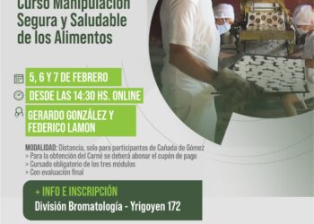La municipalidad de Cañada de Gómez comunica el inicio de un nuevo curso de manipulador de alimentos