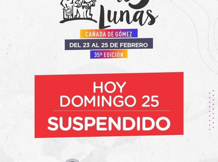 Se suspendió la jornada de hoy domingo en el Festival Las Tres Lunas