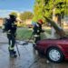 Cañada de Gómez: Incendio de un automóvil en plena vía pública