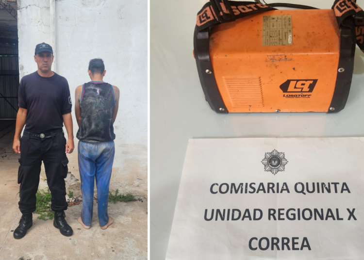 Correa: Un hombre fue aprehendido cuando transportaba elementos robados