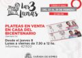 Desde mañana comienza la venta de plateas para «Las Tres Lunas»